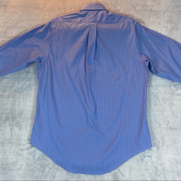 Lands End Pinpoint Oxford Shirt No-Iron Cotton Sz 16.5 - Picture 2 of 14